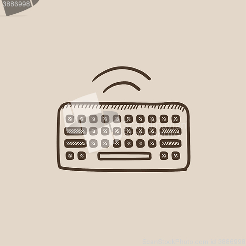 Image of Wireless keyboard sketch icon.