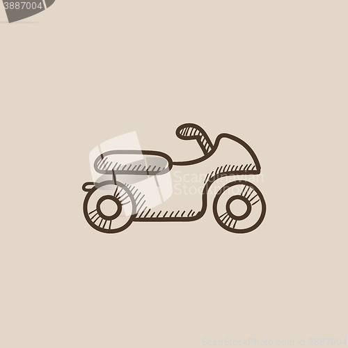 Image of Motorcycle sketch icon.