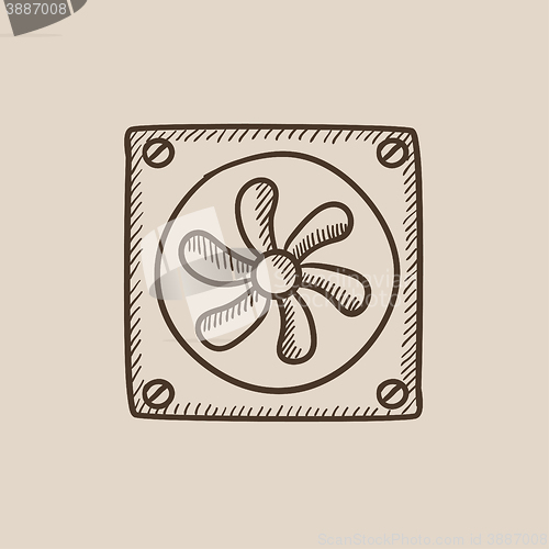 Image of Computer cooler sketch icon.