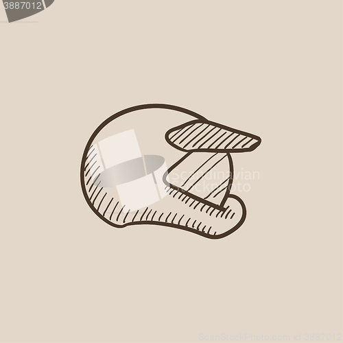 Image of Motorcycle helmet sketch icon.