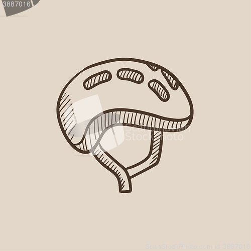 Image of Bicycle helmet sketch icon.