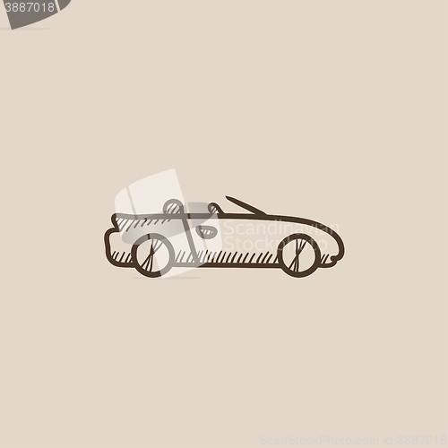 Image of Convertible car sketch icon.