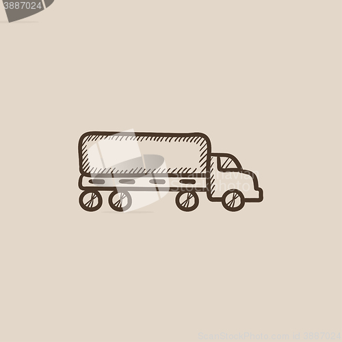 Image of Delivery truck sketch icon.