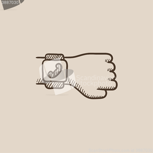 Image of Smartwatch sketch icon.