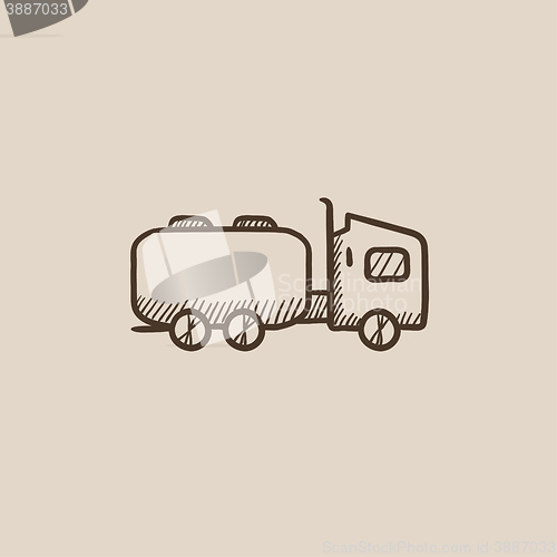 Image of Truck liquid cargo sketch icon.