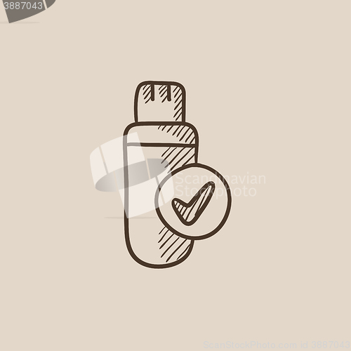 Image of USB flash drive sketch icon.