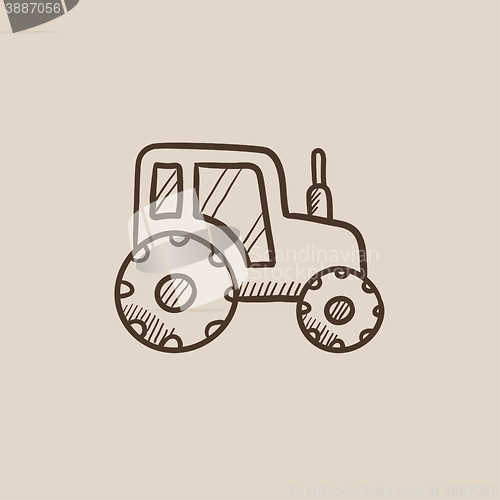 Image of Tractor sketch icon.