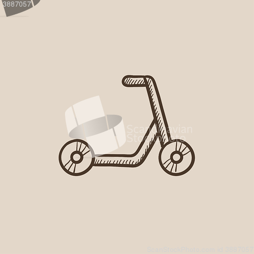 Image of Kick scooter sketch icon.