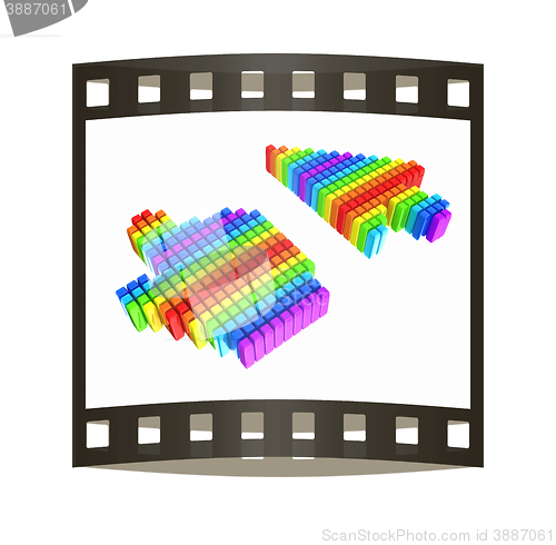 Image of Set of Link selection computer mouse cursor on white background. The film strip