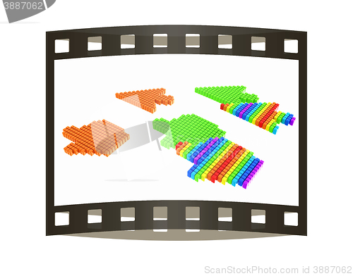 Image of Set of Link selection computer mouse cursor on white background. The film strip