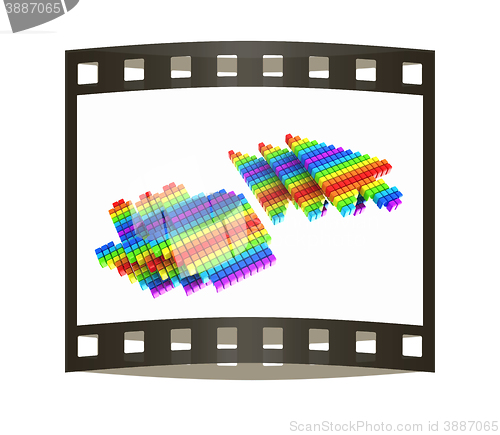 Image of Set of Link selection computer mouse cursor on white background. The film strip