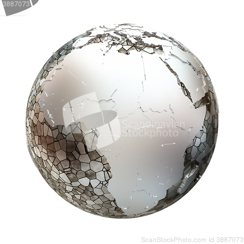 Image of Africa on metallic Earth