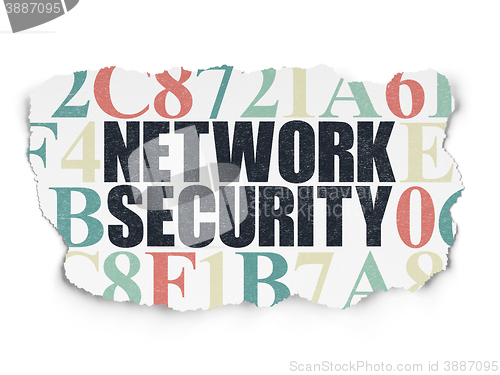 Image of Security concept: Network Security on Torn Paper background