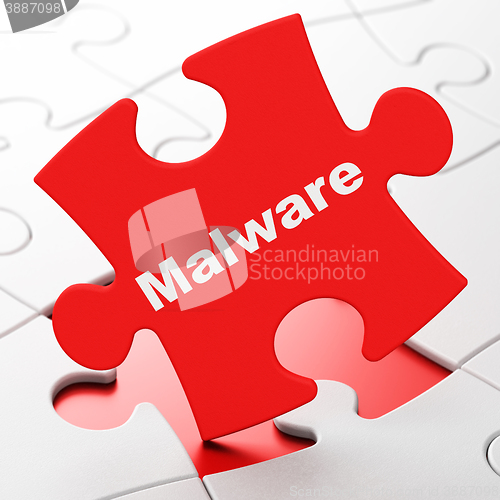 Image of Security concept: Malware on puzzle background