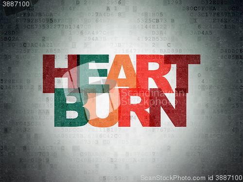 Image of Healthcare concept: Heartburn on Digital Data Paper background