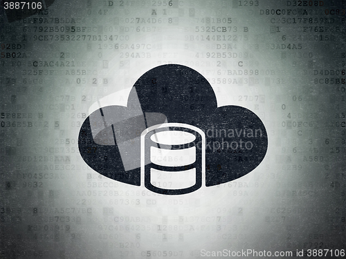 Image of Database concept: Database With Cloud on Digital Data Paper background