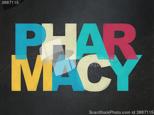 Image of Health concept: Pharmacy on School board background