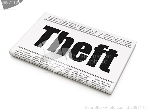 Image of Safety concept: newspaper headline Theft