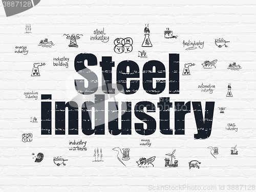 Image of Manufacuring concept: Steel Industry on wall background