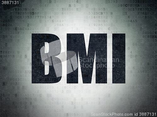 Image of Healthcare concept: BMI on Digital Data Paper background