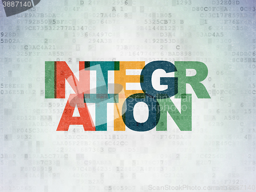 Image of Business concept: Integration on Digital Data Paper background