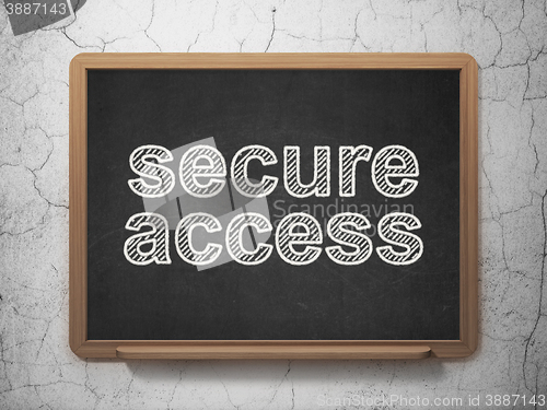 Image of Safety concept: Secure Access on chalkboard background