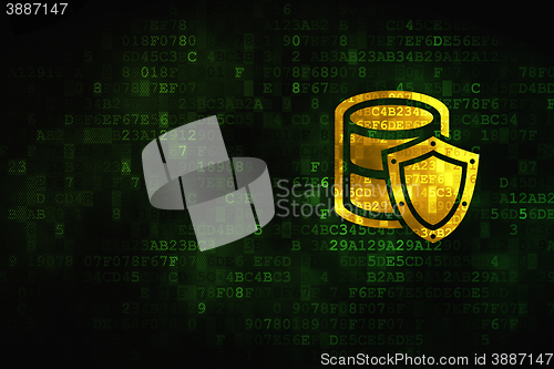 Image of Programming concept: Database With Shield on digital background