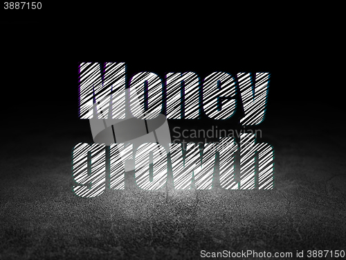 Image of Banking concept: Money Growth in grunge dark room