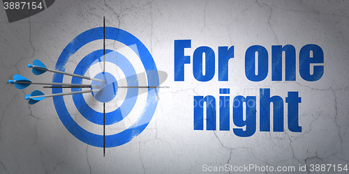 Image of Tourism concept: target and For One Night on wall background