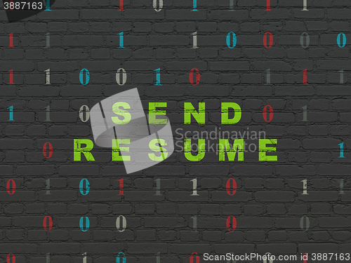 Image of Business concept: Send Resume on wall background