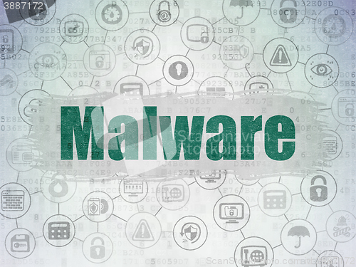 Image of Safety concept: Malware on Digital Data Paper background