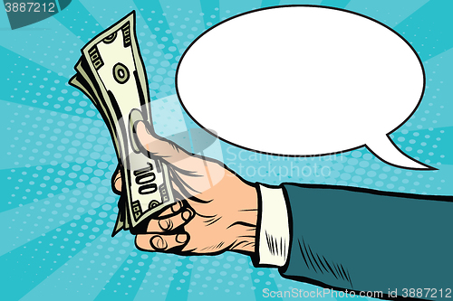 Image of Cash dollars money Finance retro vector