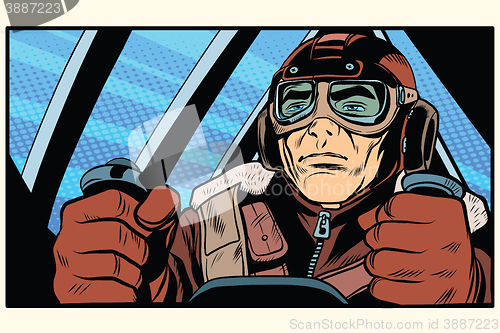 Image of retro military Aviator pilot