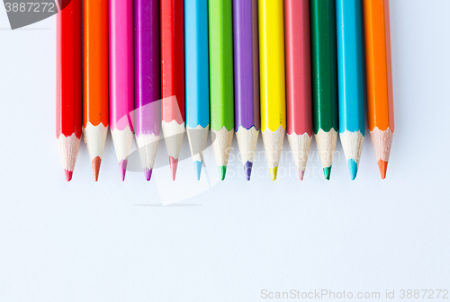 Image of close up of crayons or color pencils