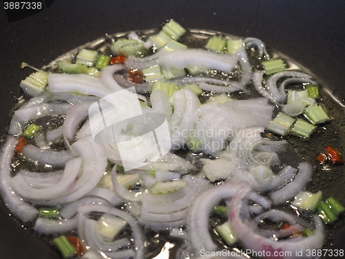 Image of Frying onions vegetables