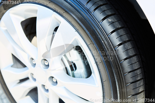 Image of Car wheel on a car - closeup