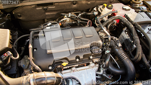 Image of Closeup photo of a clean motor block