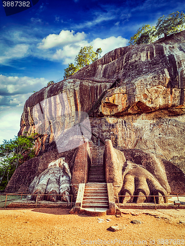 Image of Lion paws pathway on Sigiriya rock, Sri Lanka