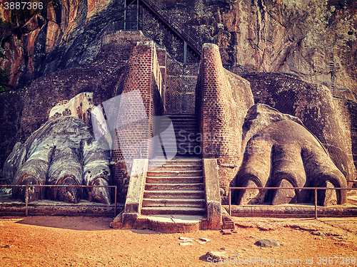 Image of Lion paws pathway on Sigiriya rock, Sri Lanka