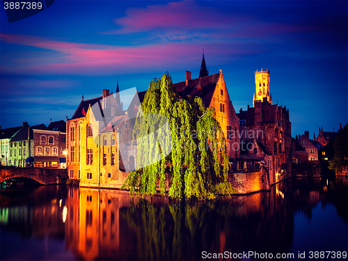 Image of Bruges Brugge famous view, Belgium