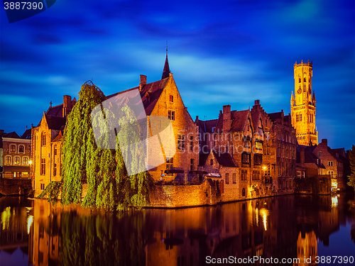 Image of Bruges Brugge famous view, Belgium