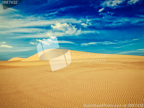 Image of White sand dunes on sunrise, Mui Ne, Vietnam