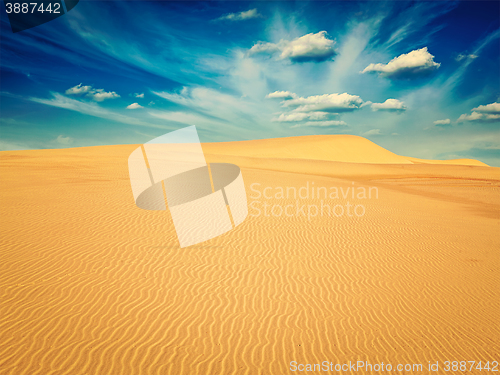 Image of White sand dunes on sunrise, Mui Ne, Vietnam