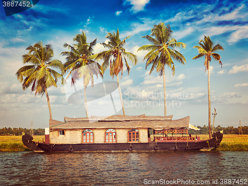 Image of Houseboat on Kerala backwaters, India