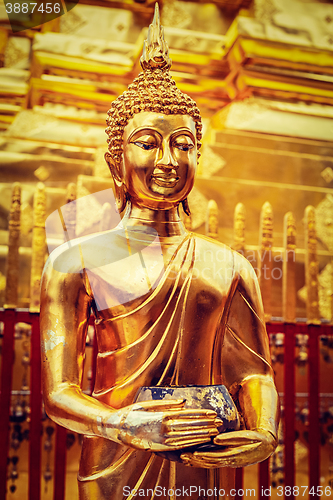 Image of Gold Buddha statue in Wat Phra That Doi Suthep