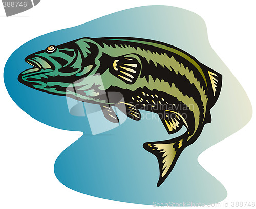 Image of Bass woodcut style