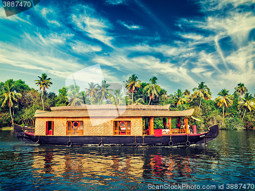 Image of Houseboat on Kerala backwaters, India