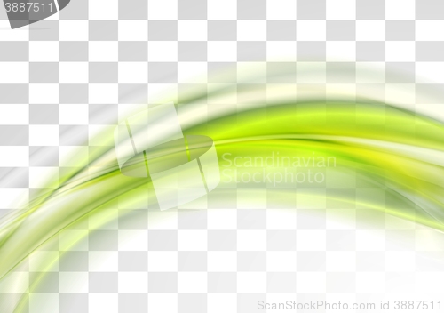 Image of Green smooth blurred transparent waves