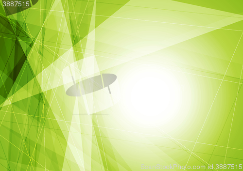 Image of Bright green geometric shapes tech background