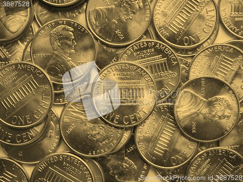 Image of Dollar coins background - vintage